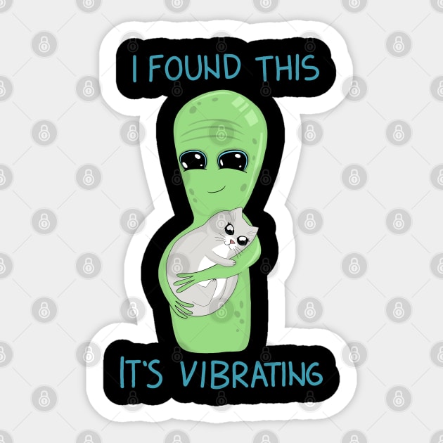 Alien and Cat Sticker by valentinahramov